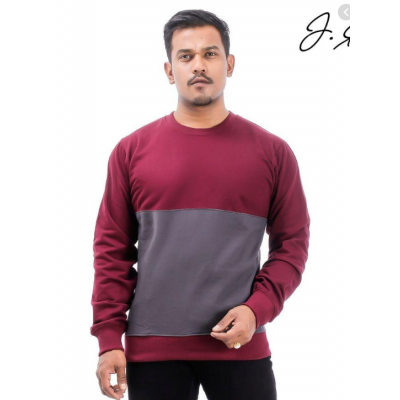 J.Fisher dual Tone Cotton Fleece Sweatshirt For Men (V2)